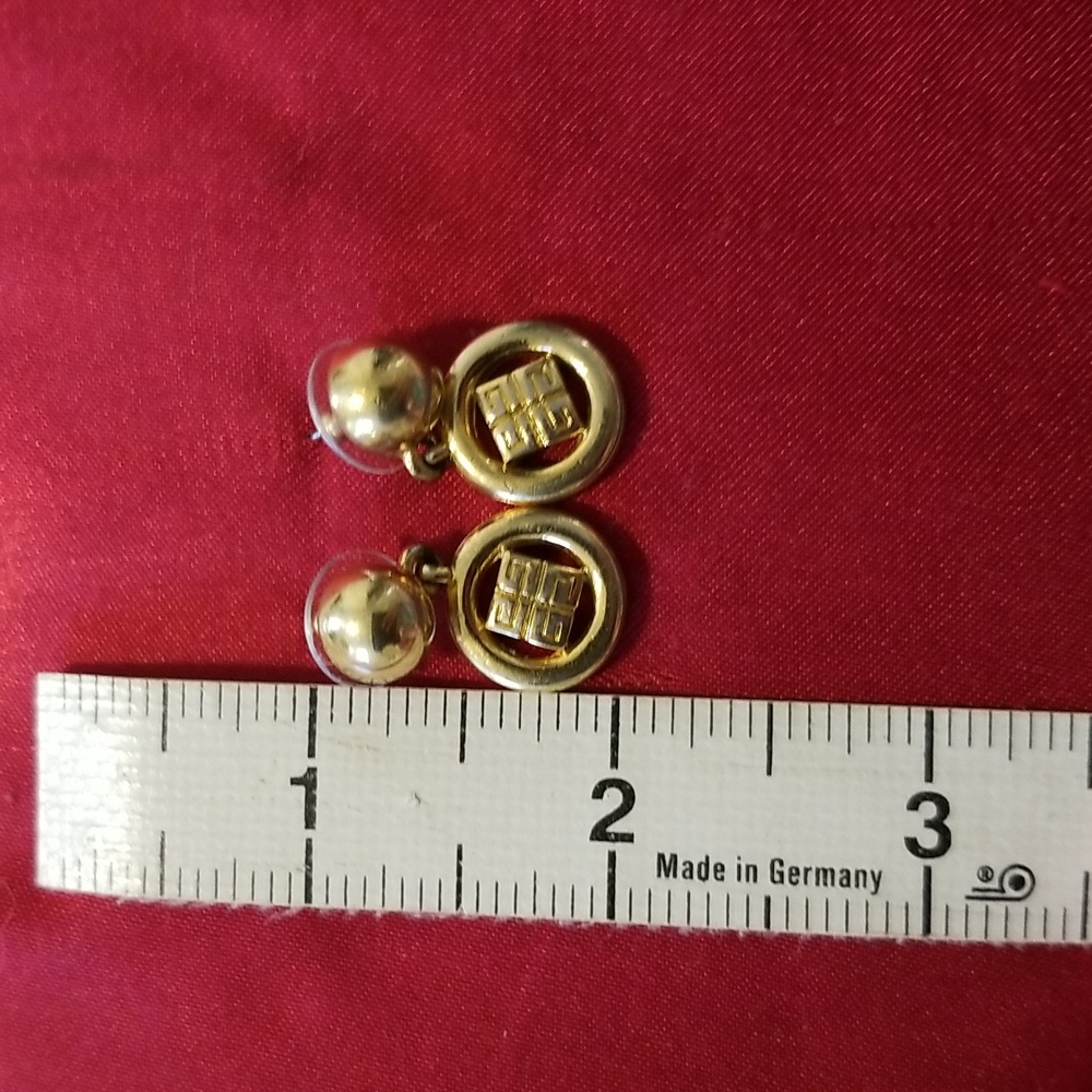 Beautiful Givenchy Logo Monogram Drop Vintage Ear… - image 3